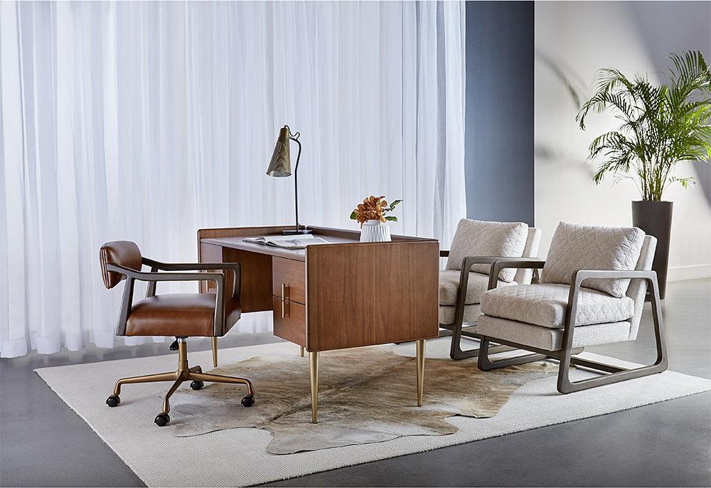 SUNPAN Task Chairs - Keagan Office Chair Shalimar Tobacco Leather