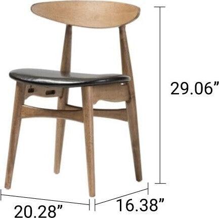 Wholesale Interiors Dining Chairs - Edna Dining Chair Black & Light Brown (Set of 2)