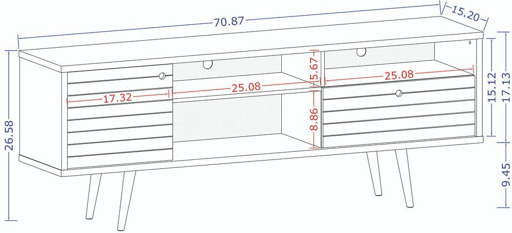 Manhattan Comfort TV & Media Units - Liberty TV Stand 70.86 in White and 3D Brown Prints