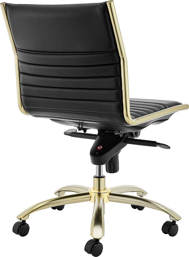 Euro Style Task Chairs - Dirk Low Back Office Chair w/o Armrests Black