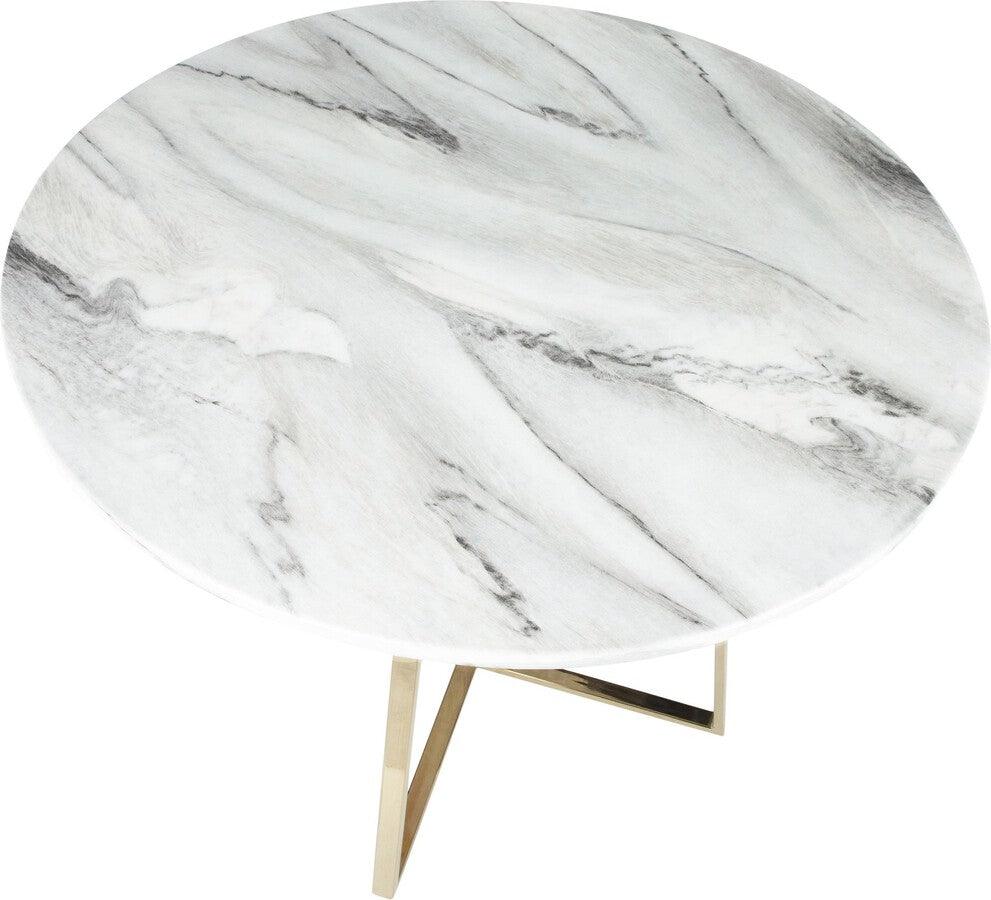 Lumisource Dining Tables - Cosmo Contemporary/Glam Dining Table in Gold Metal and White Marble Top