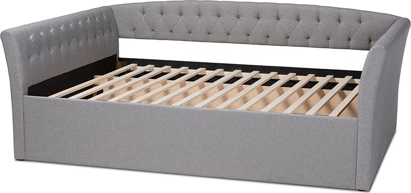 Wholesale Interiors Daybeds - Delora Modern And Contemporary Light Grey Fabric Upholstered Full Size Daybed