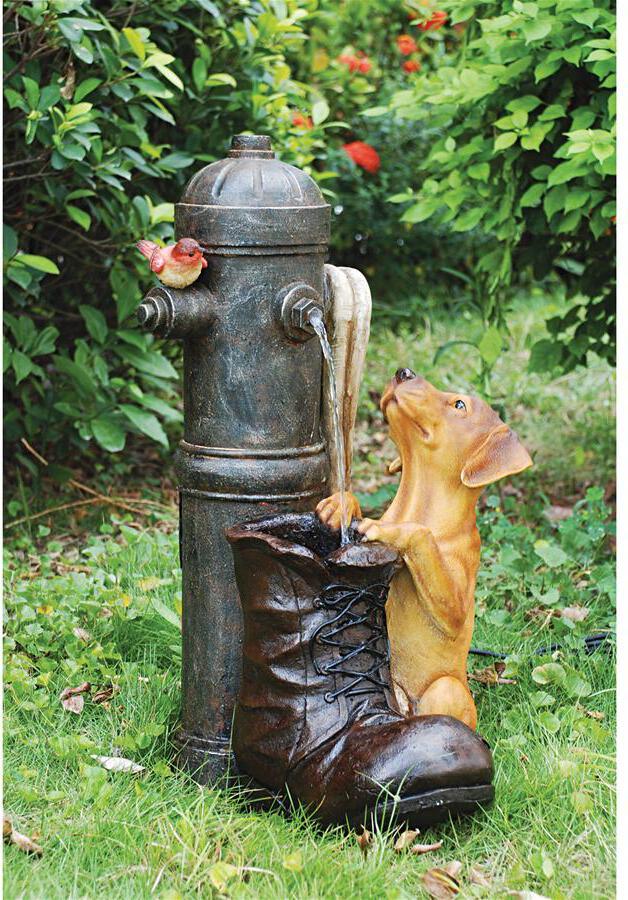 Design Toscano Fountains - Fire Hydrant Pooch Garden Fountain
