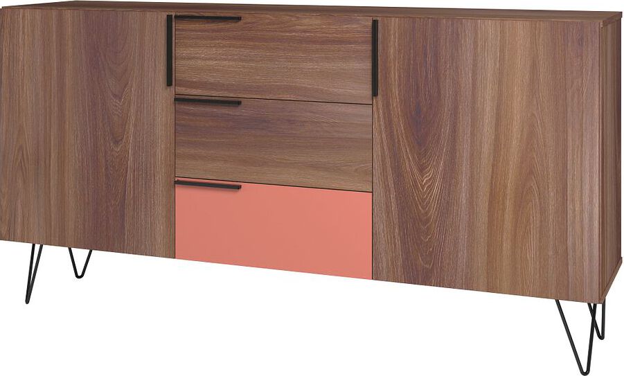 Manhattan Comfort Buffets & Cabinets - Beekman 62.99 Sideboard in Brown and Pink