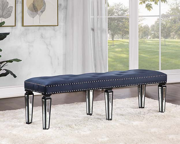 ACME Benches - ACME Varian II Bench, Black Velvet & BLACK & Sliver FINISH