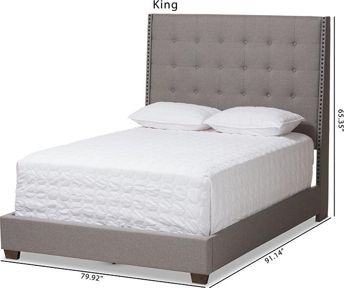 Wholesale Interiors Beds - Georgette Queen Bed Light Gray