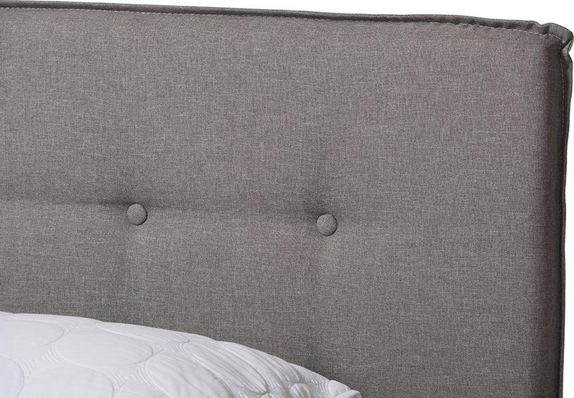 Wholesale Interiors Beds - Audrey Modern And Contemporary Light Grey Fabric Upholstered Full Size Bed