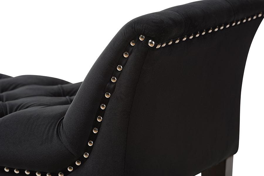 Wholesale Interiors Benches - Chandelle Luxe And Contemporary Black Velvet Upholstered Bench