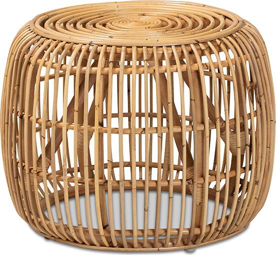Wholesale Interiors Side & End Tables - Maverick Modern Bohemian Natural Brown Rattan End table