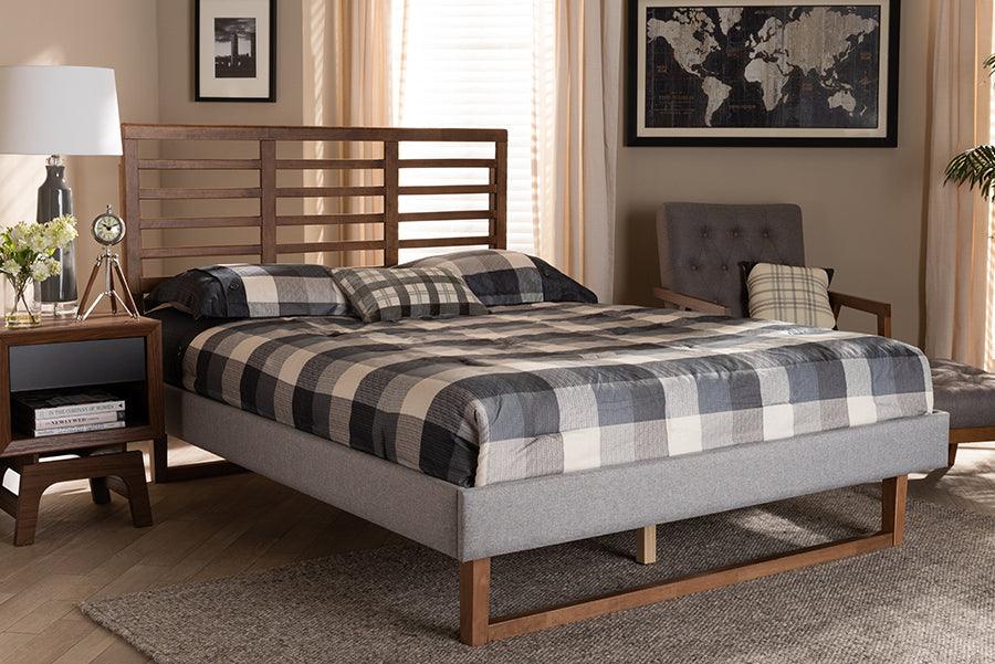 Wholesale Interiors Beds - Luciana King Bed Light Gray & Ash walnut