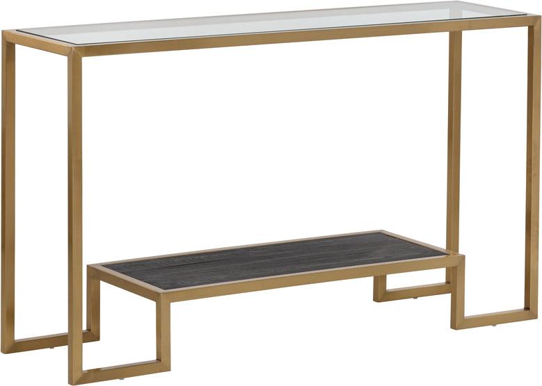 SUNPAN Consoles - Carver Console Table Gold Wood | Glass
