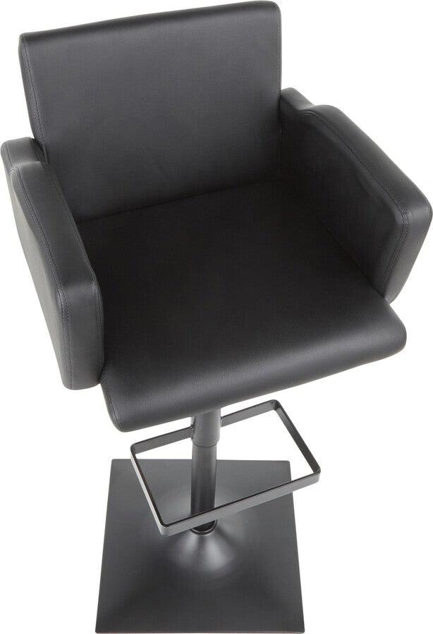 Lumisource Barstools - Sergio Contemporary Bar Stool with Black Metal and Black Faux Leather