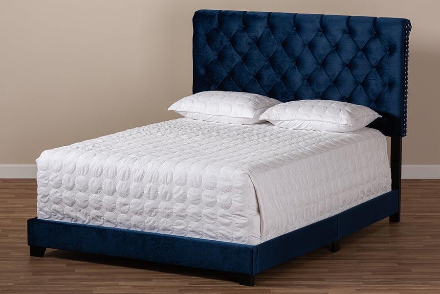 Wholesale Interiors Beds - Candace Full Bed Navy Blue