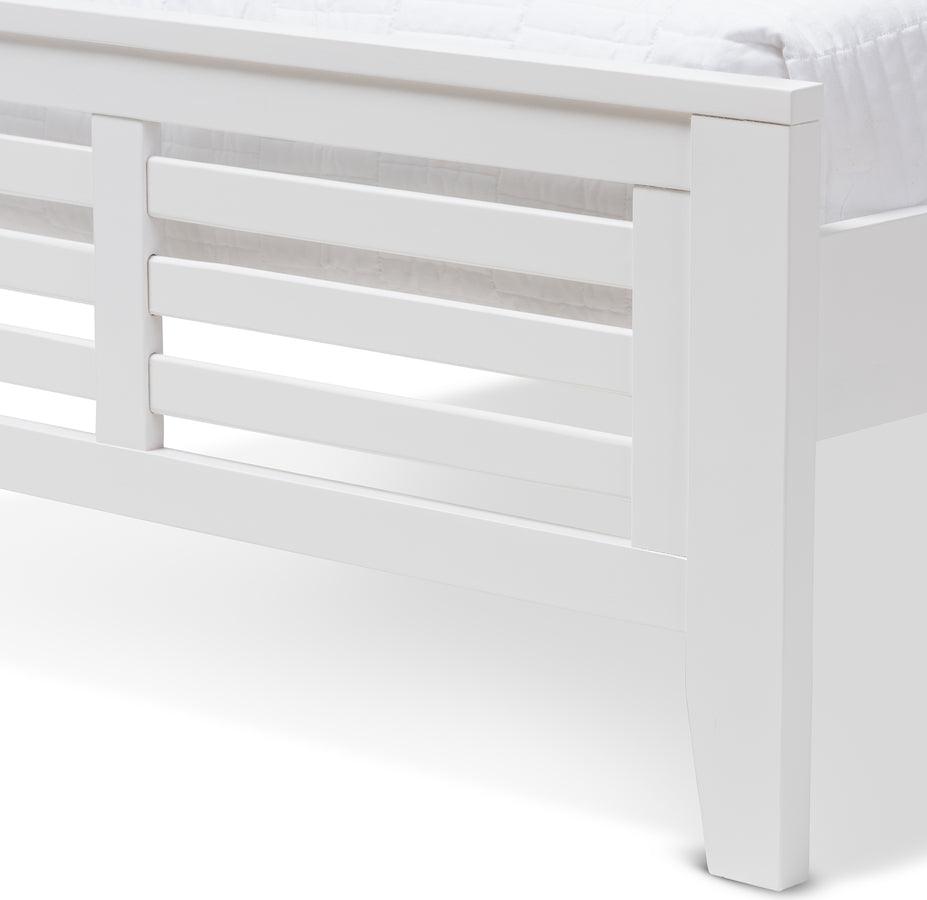 Wholesale Interiors Beds - Sedona Modern Classic Mission Style White-Finished Wood Twin Platform Bed