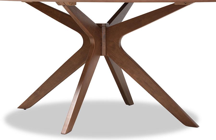 Wholesale Interiors Dining Tables - Monte Walnut Brown Finished Wood 71-Inch Oval Dining Table