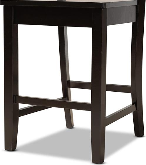 Wholesale Interiors Barstools - Caron Modern and Contemporary Transitional Dark Brown Finished Wood 2-Piece Counter Stool Set