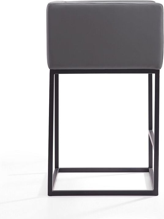 Manhattan Comfort Barstools - Embassy 34 in. Grey and Black Metal Counter Height Bar Stool (Set of 3)