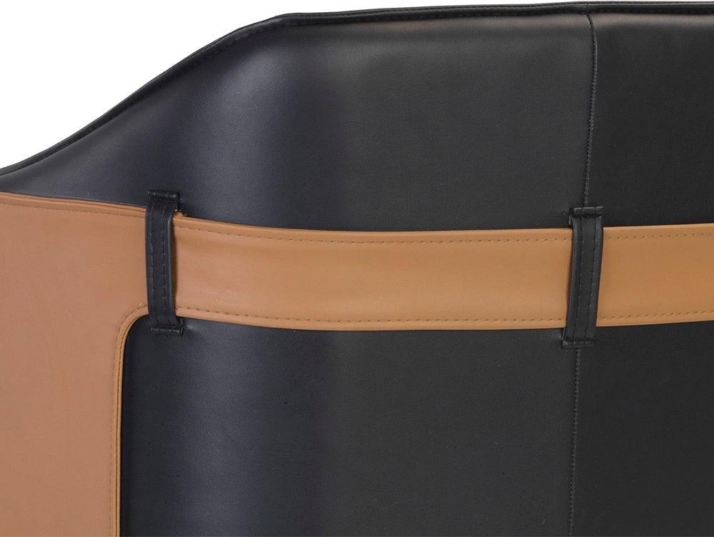 SUNPAN Barstools - Carter Counter Stool - Napa Black / Napa Cognac