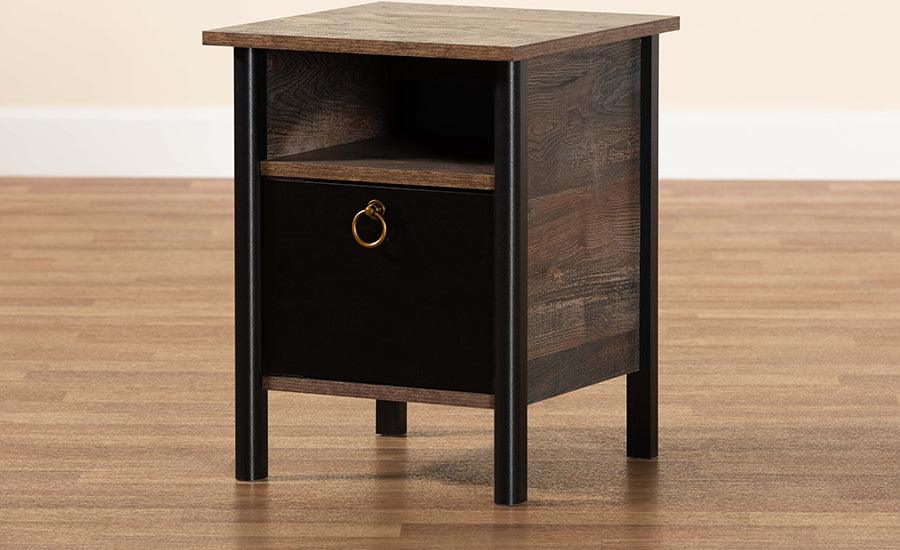 Wholesale Interiors Nightstands & Side Tables - Vaughan Nightstand Brown & Black