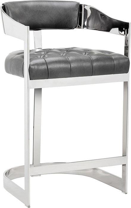 SUNPAN Barstools - Beaumont Counter Stool - Stainless Steel - Cantina Magnetite