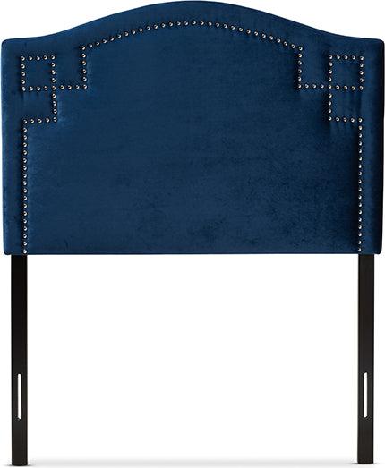 Wholesale Interiors Headboards - Aubrey Modern And Contemporary Royal Blue Velvet Fabric Upholstered Twin Size Headboard