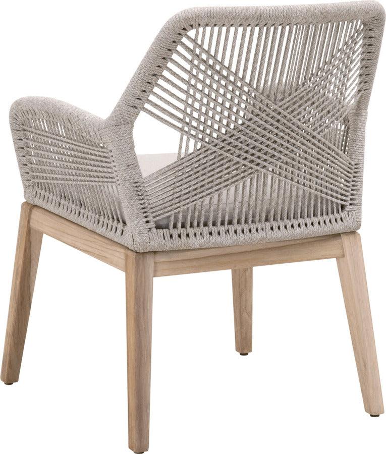 Essentials For Living Outdoor Chairs - Loom Outdoor Arm Chair Set of 2 Gray Teak & Taupe