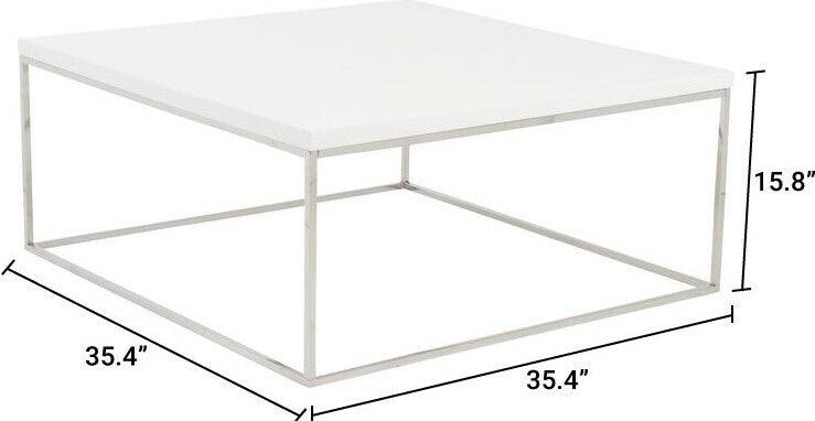Euro Style Coffee Tables - Teresa Square Coffee Table White