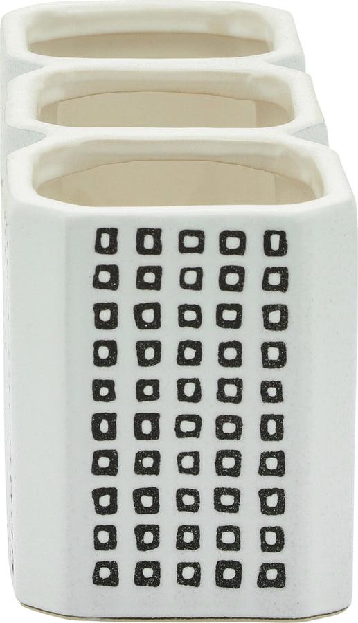 Sagebrook Home For Him - 3-Cup Dotted Pen Holder Black