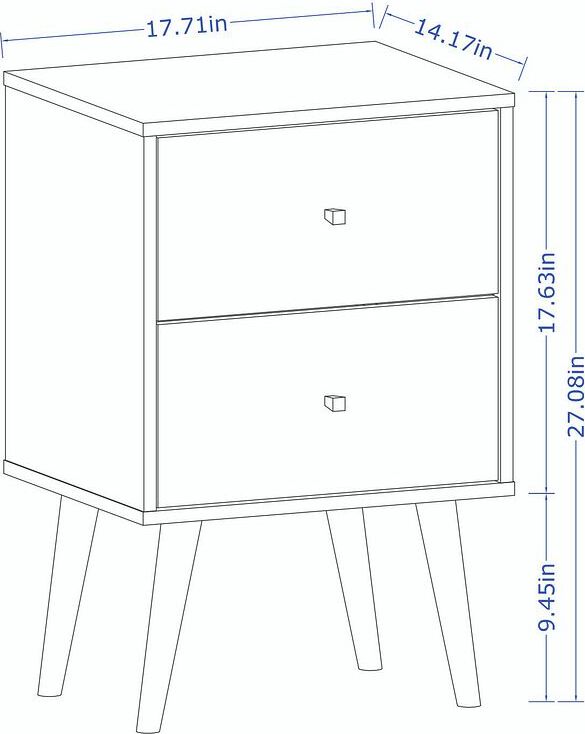 Manhattan Comfort Nightstands & Side Tables - Liberty Mid-Century - Modern Nightst& 2.0 White