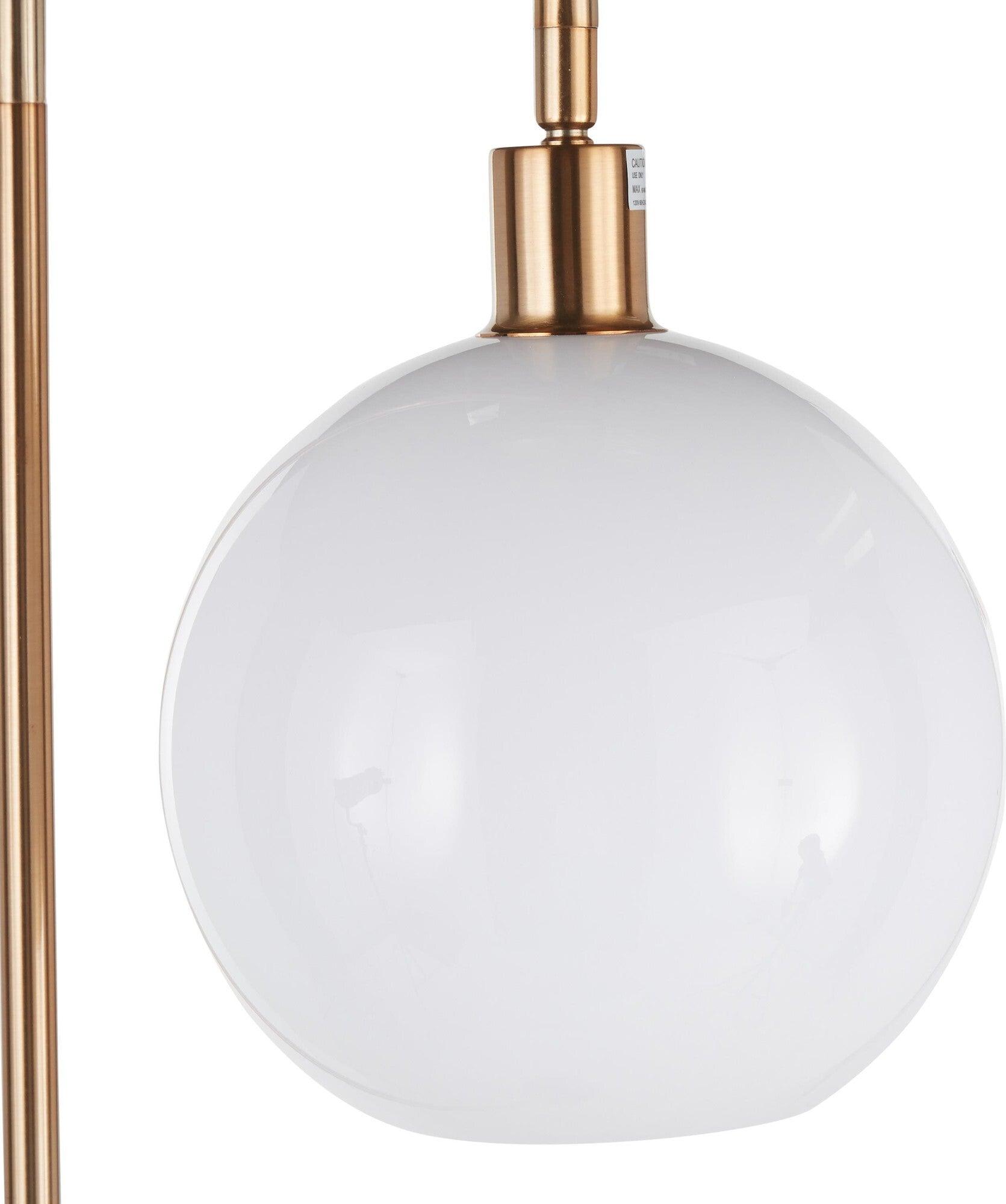 Lumisource Floor Lamps - Trombone Floor Lamp with Table Gold & White