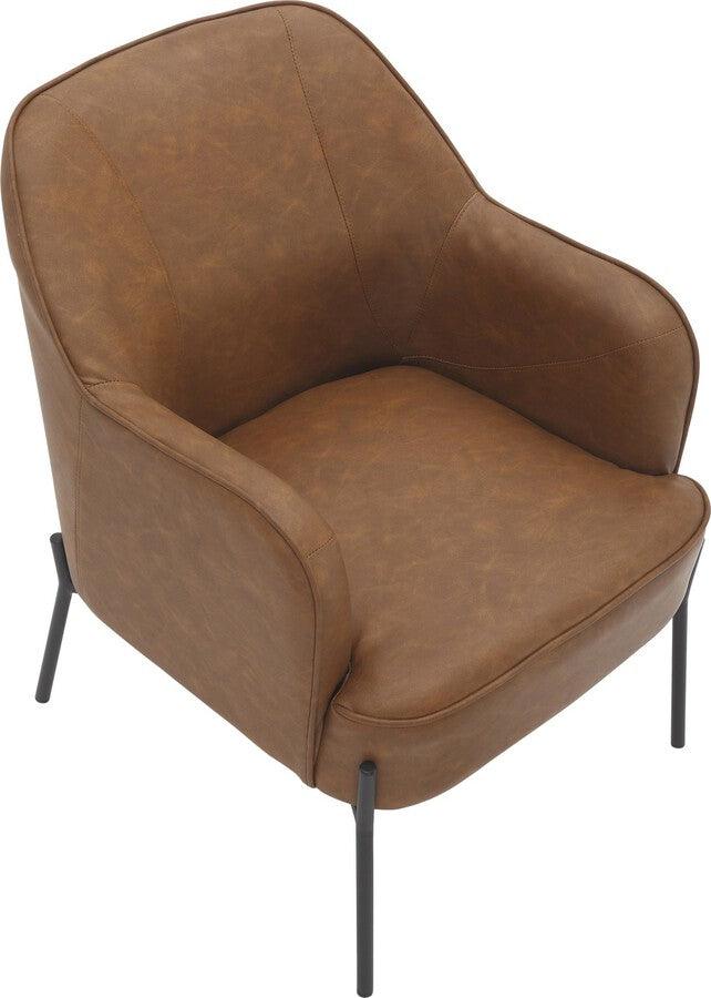 Lumisource Accent Chairs - Daniella Contemporary Accent Chair In Black Metal & Camel Faux Leather