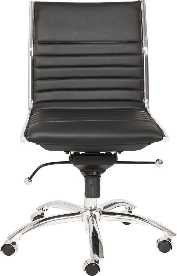Euro Style Task Chairs - Dirk Low Back Task Chair w/o Armrests Black