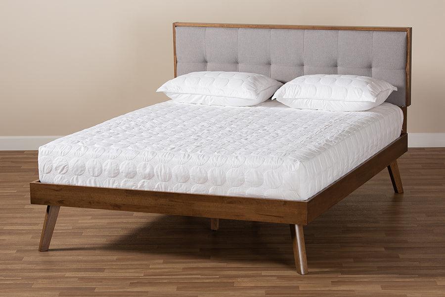 Wholesale Interiors Beds - Alke Full Bed Light Gray & Walnut