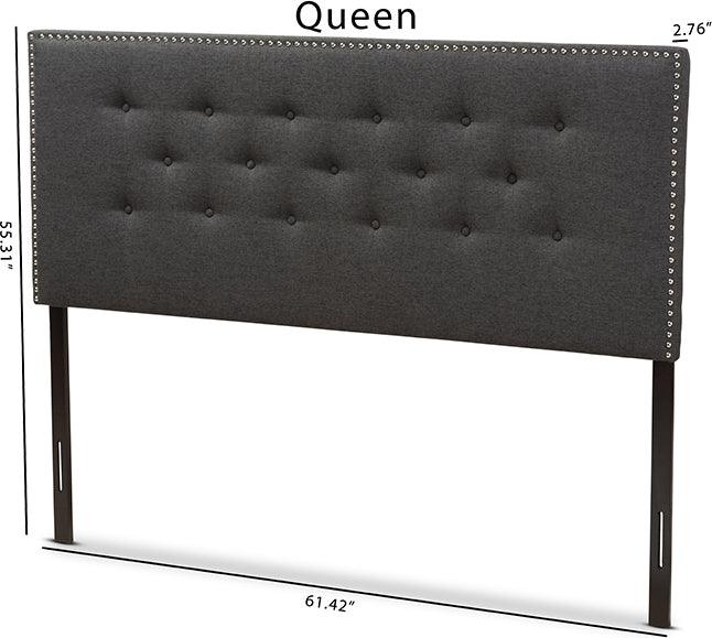 Wholesale Interiors Headboards - Windsor Queen Upholstered Headboard Dark Gray
