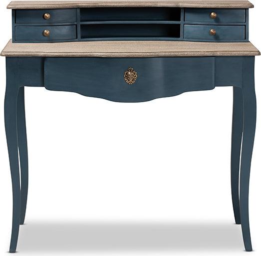Wholesale Interiors Desks - Celestine French Provincial Blue Spruce Finished Wood Accent Writing Desk