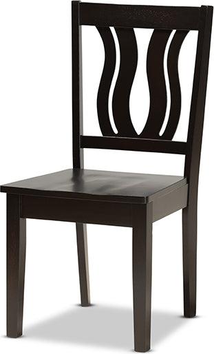 Wholesale Interiors Dining Sets - Mare Dark Brown Finished Wood 7-Piece Dining Set
