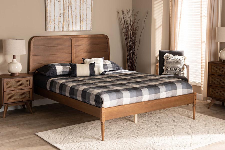 Wholesale Interiors Beds - Kassidy King Size Platform Bed Walnut Brown