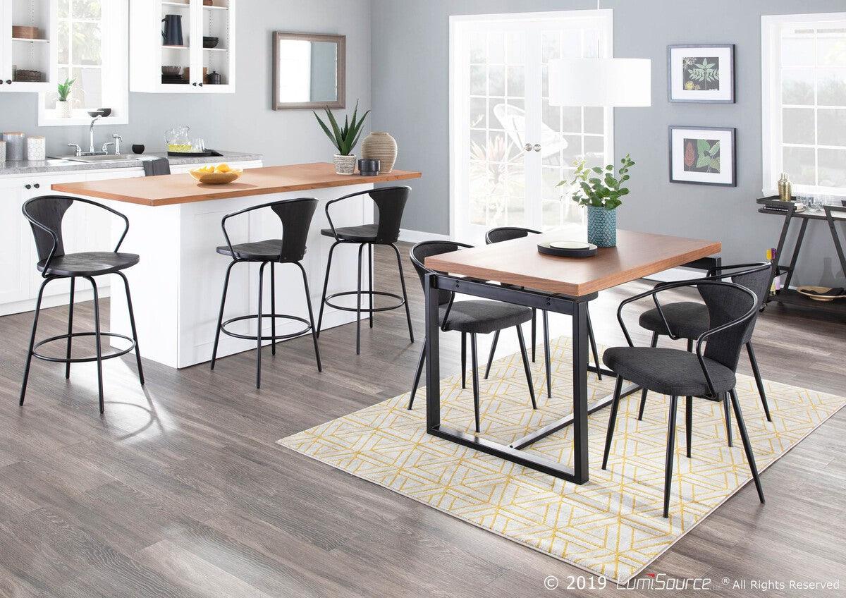 Lumisource Accent Chairs - Waco Upholstered Chair 29" Black Metal & Gray Fabric