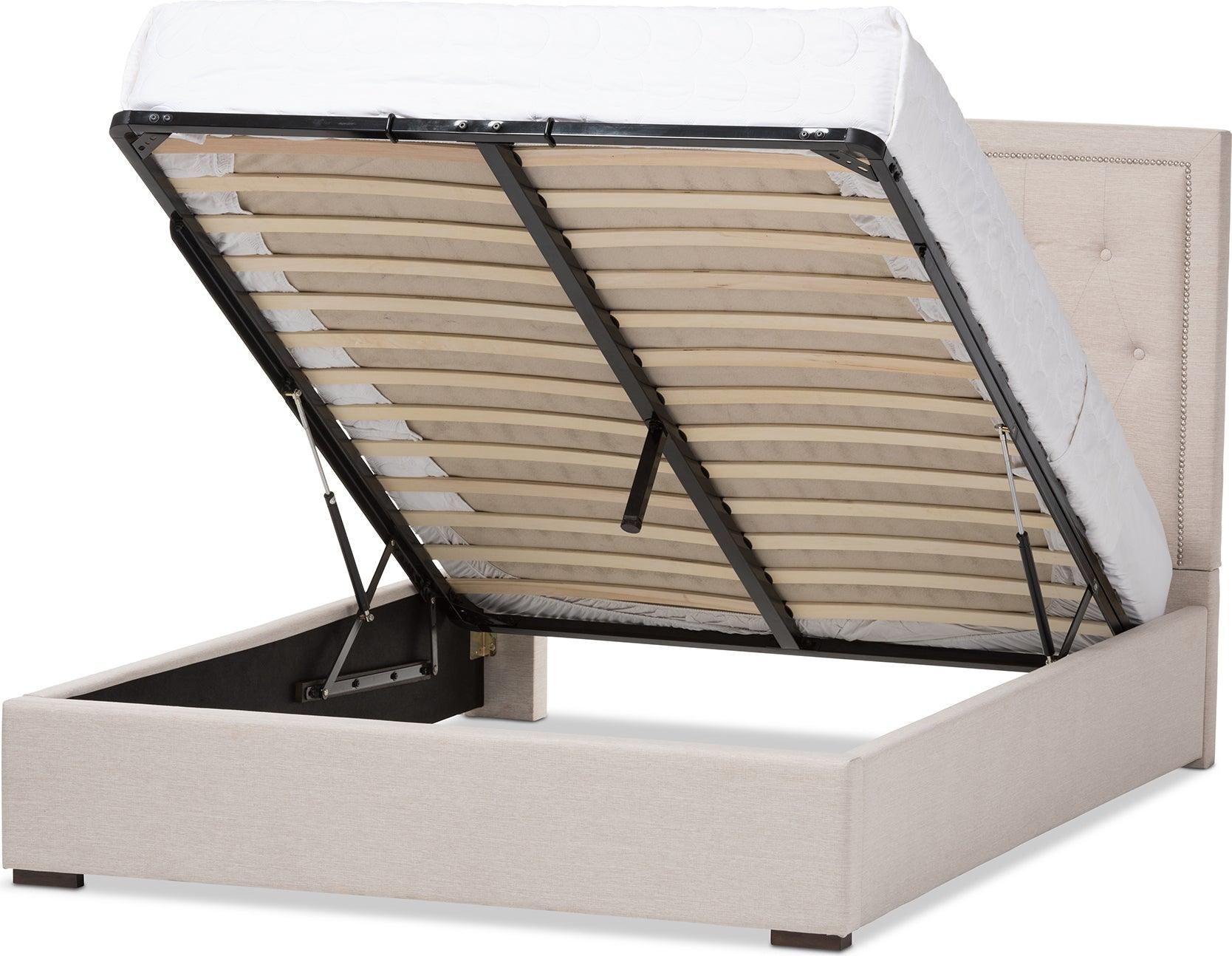 Wholesale Interiors Beds - Taylor Queen Bed Light Beige