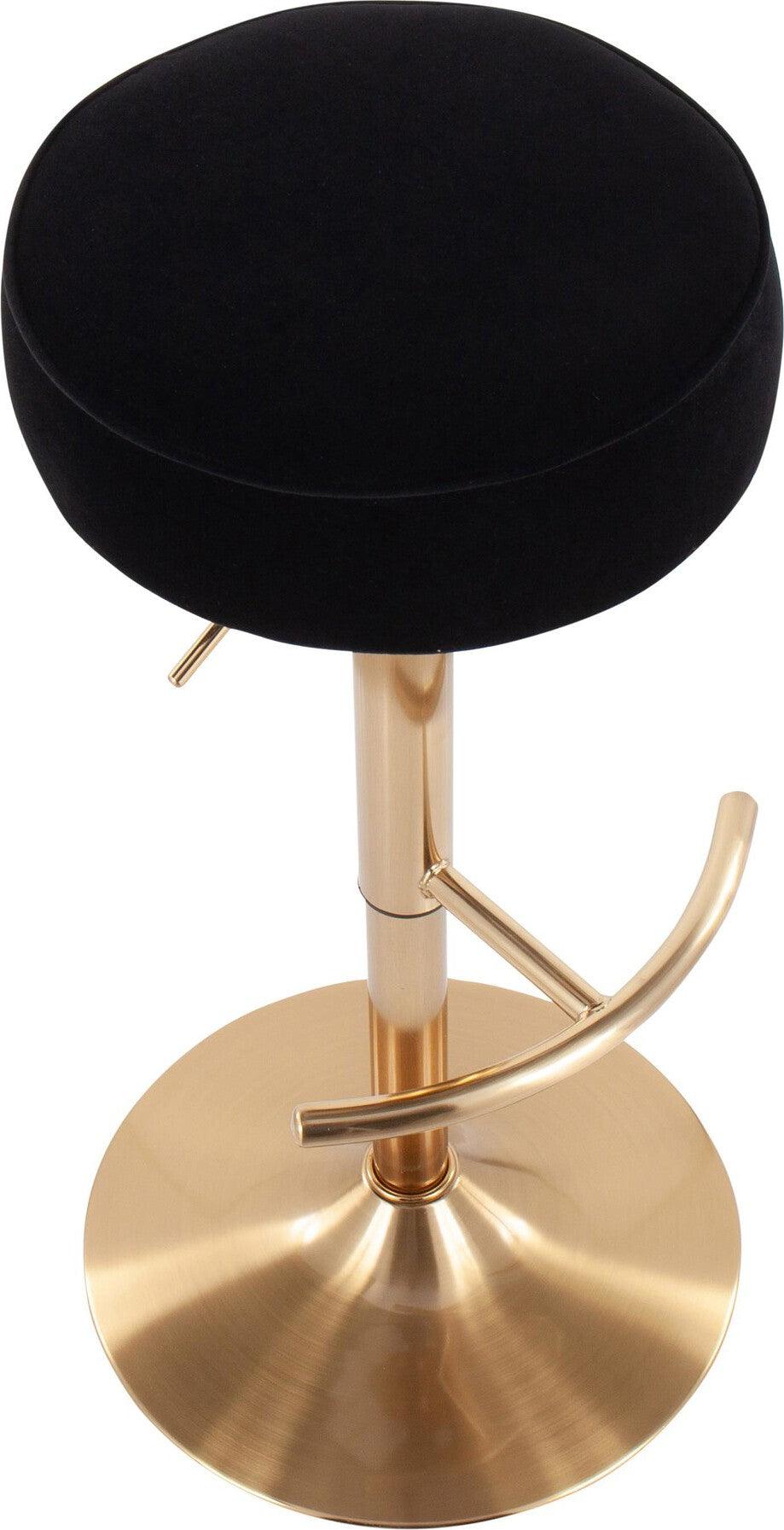Lumisource Barstools - Velvet Dot Barstool Gold & Black