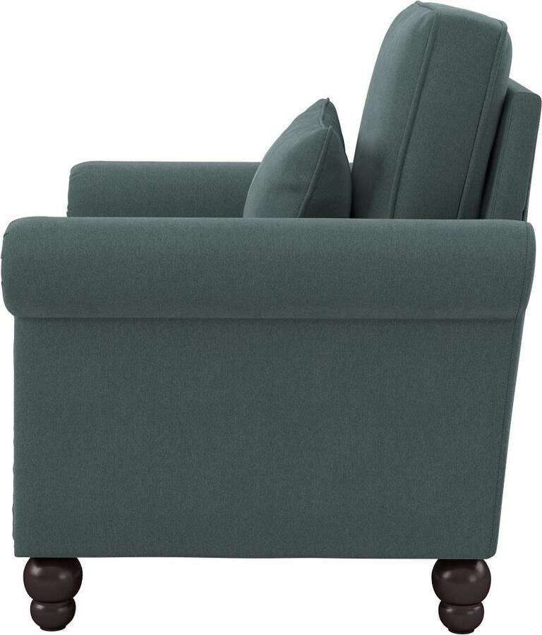 Bush Business Furniture Accent Chairs - Accent Chair with Arms Turkish Blue Herringbone Fabric N