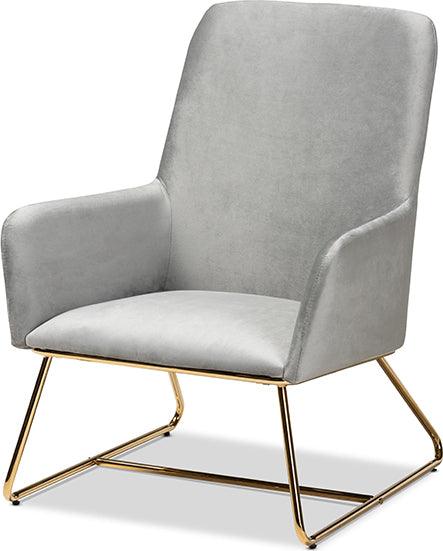 Wholesale Interiors Accent Chairs - Sennet 26.38" Accent Chair Gray & Gold