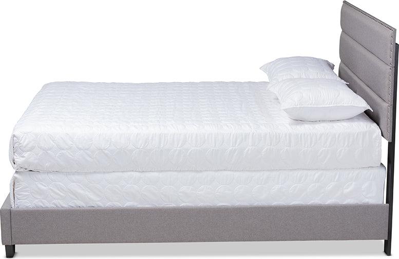 Wholesale Interiors Beds - Ansa Modern And Contemporary Grey Fabric Upholstered King Size Bed
