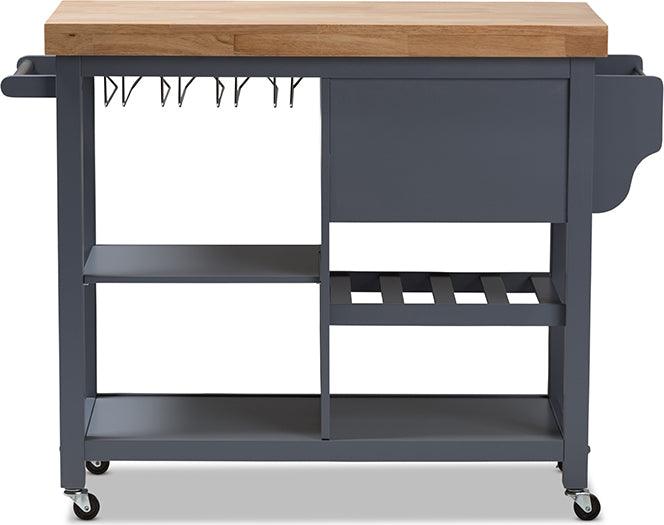 Wholesale Interiors Kitchen & Bar Carts - Sunderland Coastal And Farmhouse Grey Wood Kitchen Cart