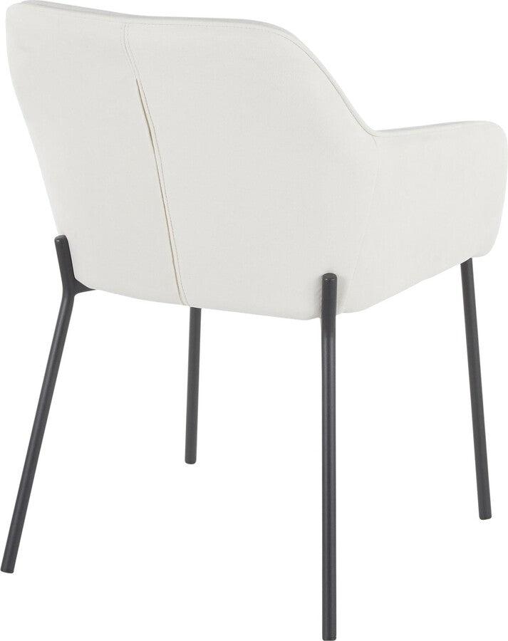 Lumisource Dining Chairs - Daniella Contemporary Dining Chair in Black Metal & Cream Fabric - Set of 2