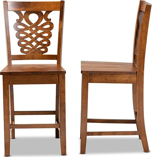 Wholesale Interiors Barstools - Gervais Counter Stool Walnut Brown (Set of 2)