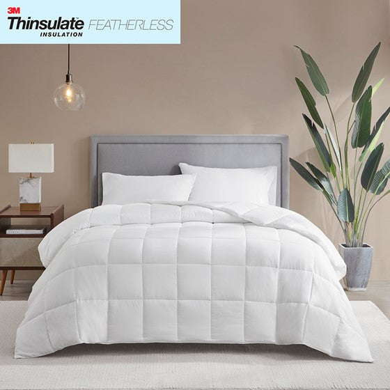 Olliix.com Comforters & Blankets - Cotton Down Alternative Featherless Comforter White King
