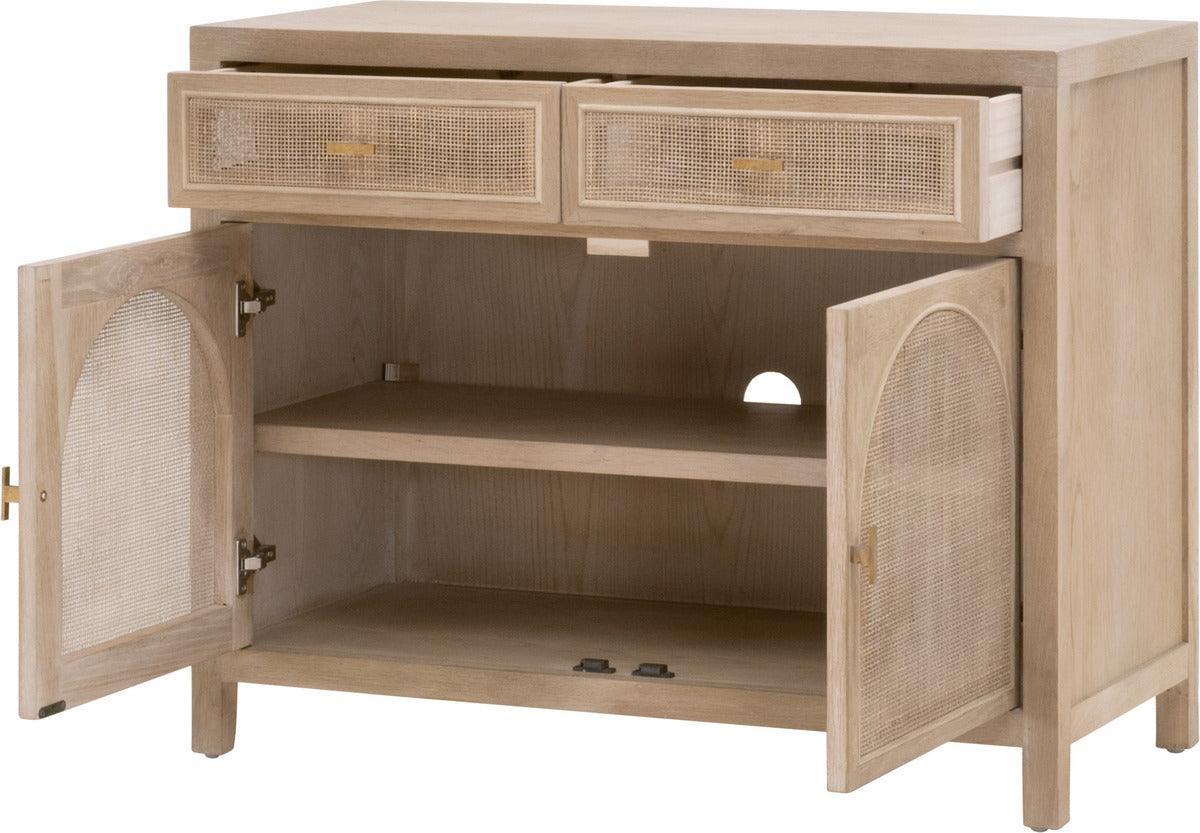 Essentials For Living Buffets & Cabinets - Cane Media Cabinet Smoke Gray Oak