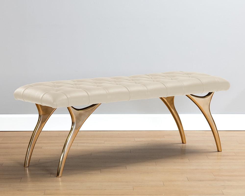 SUNPAN Benches - Taylen Bench - Cream Leather