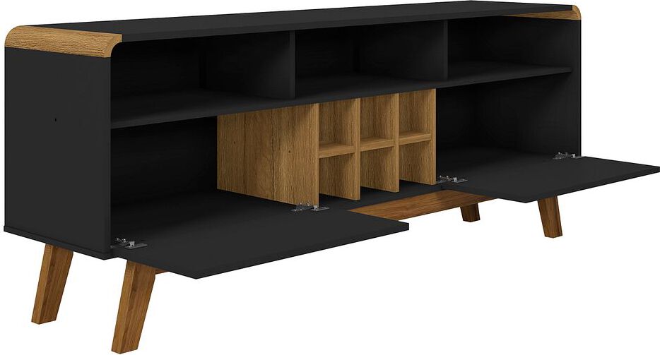 Manhattan Comfort TV & Media Units - Camberly 62.99 TV Stand in Matte Black and Cinnamon